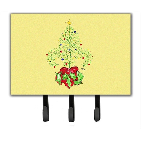 Carolines Treasures 6 x 9 in. Christmas Tree Fleur De Lis Leash or Key Holder 8501TH68